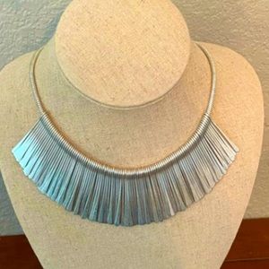 Stella & Dot silver fringe necklace